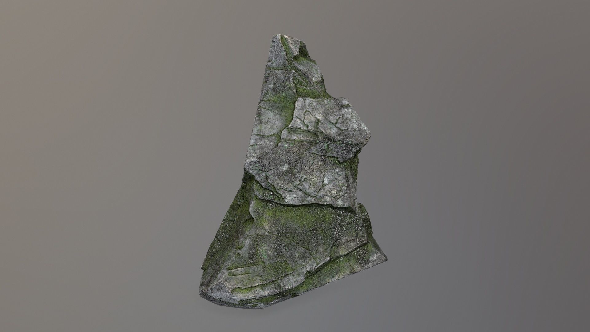 Rock Set with moss Low-poly 3D model_3