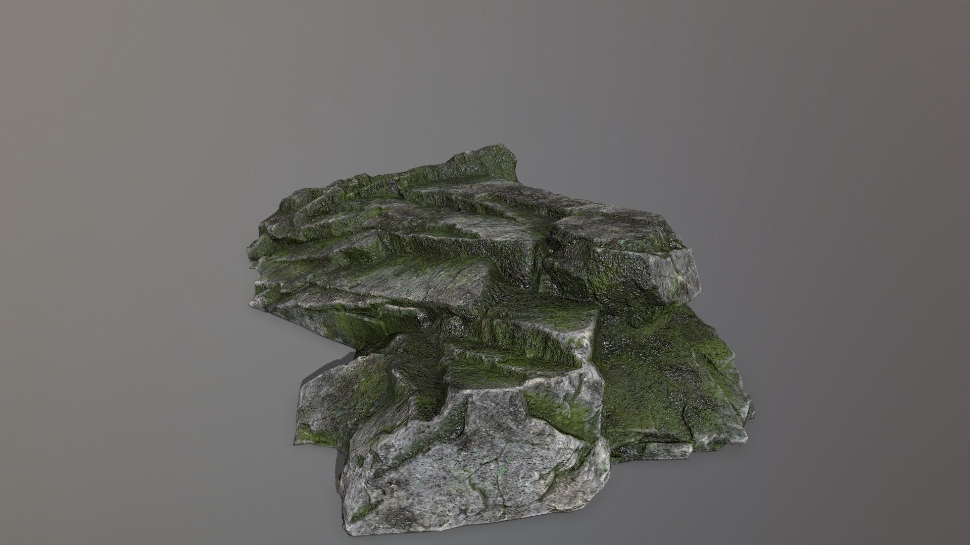 Rock Set with moss Low-poly 3D model_20