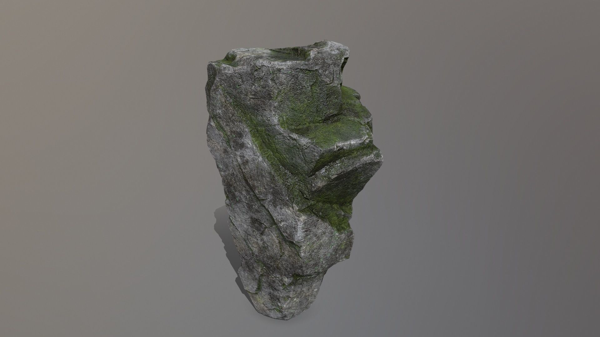 Rock Set with moss Low-poly 3D model_11