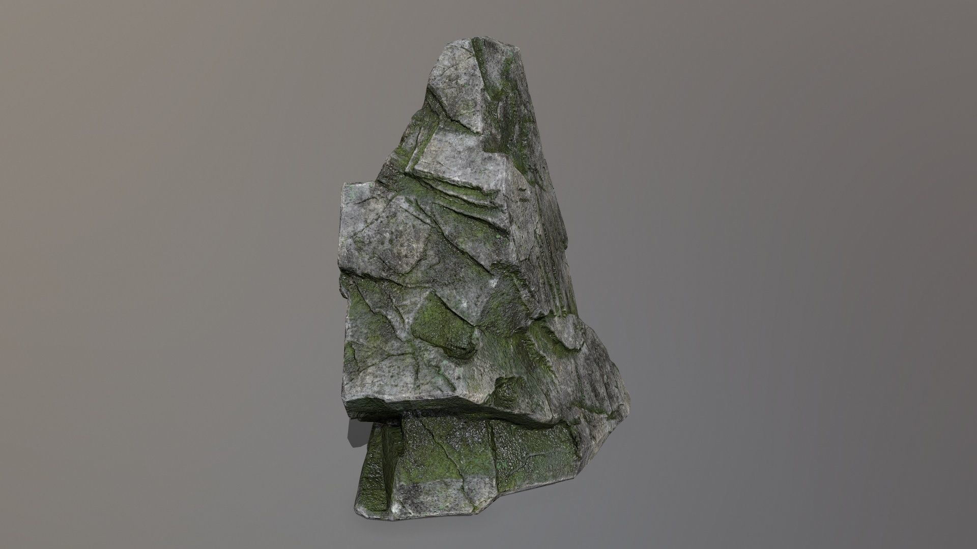 Rock Set with moss Low-poly 3D model_5