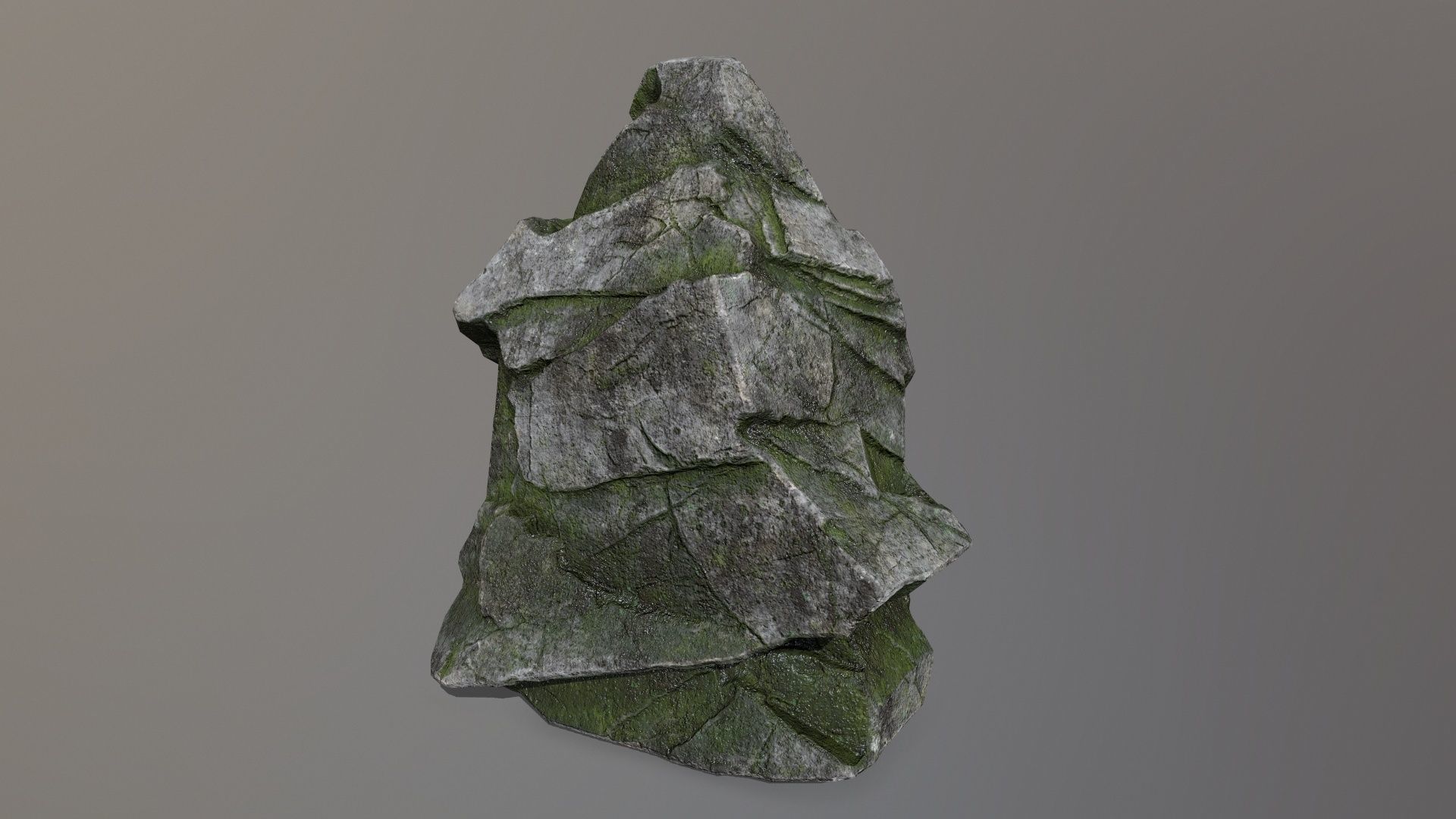 Rock Set with moss Low-poly 3D model_6