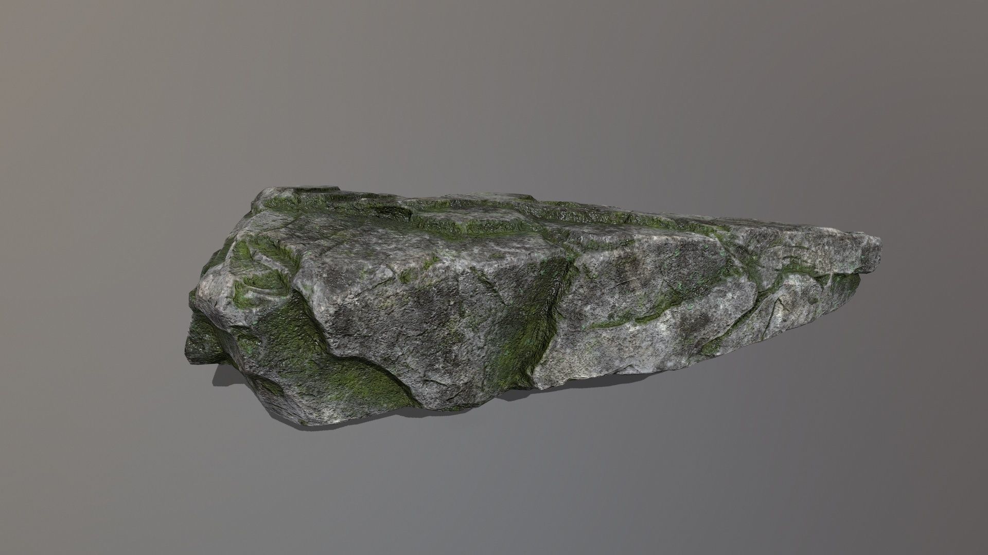 Rock Set with moss Low-poly 3D model_7
