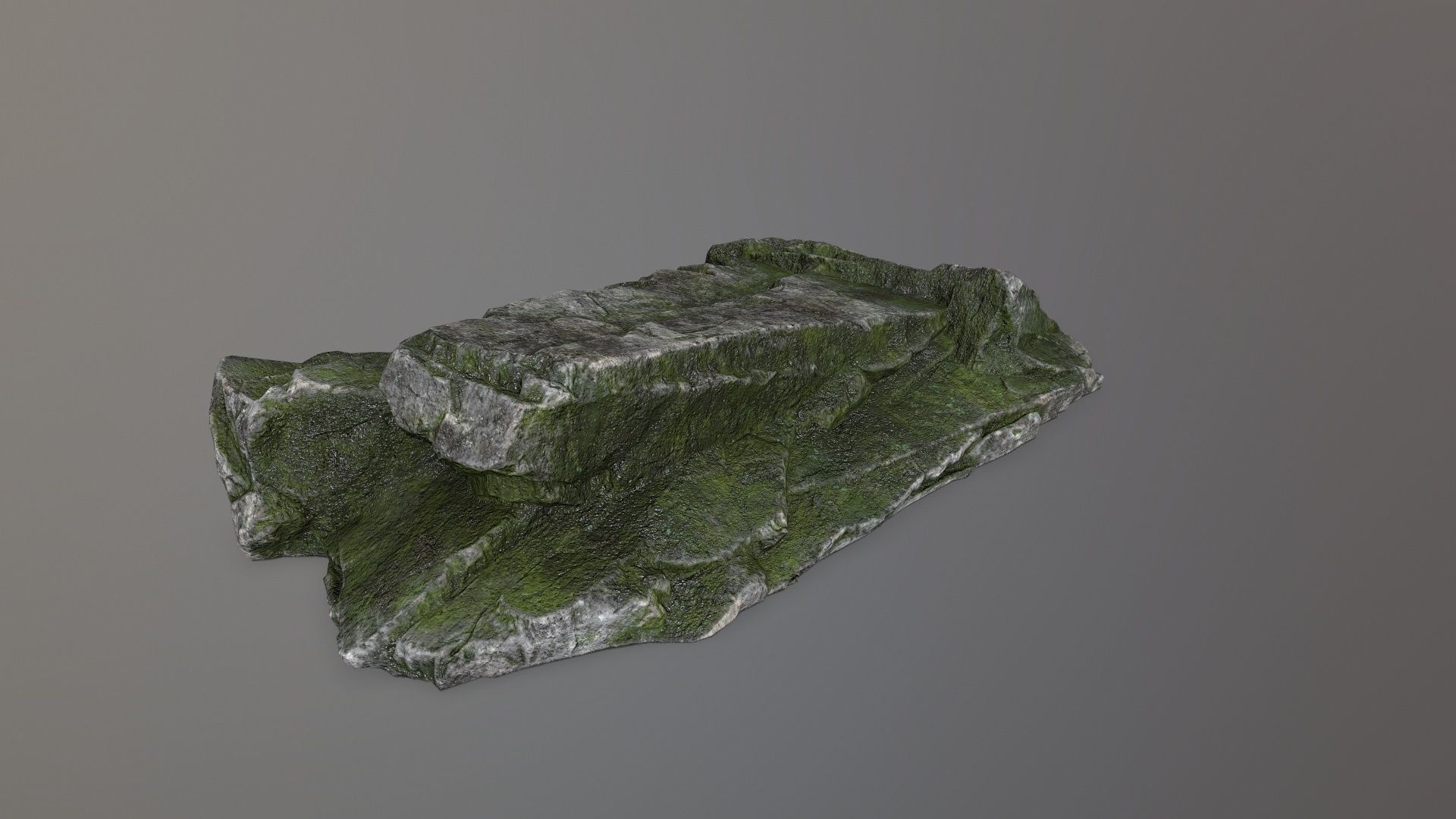 Rock Set with moss Low-poly 3D model_21