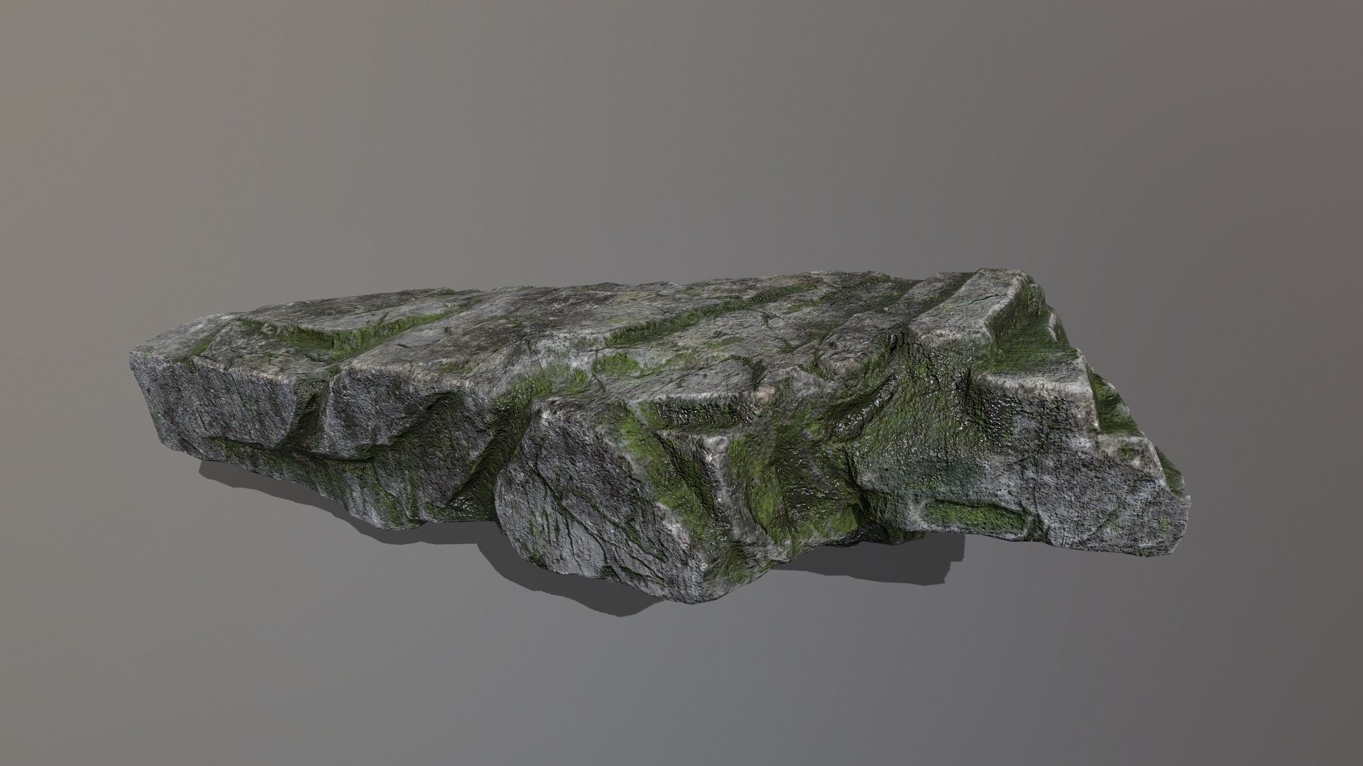 Rock Set with moss Low-poly 3D model_8