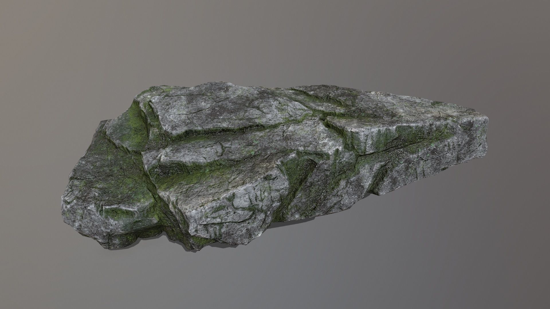 Rock Set with moss Low-poly 3D model_9