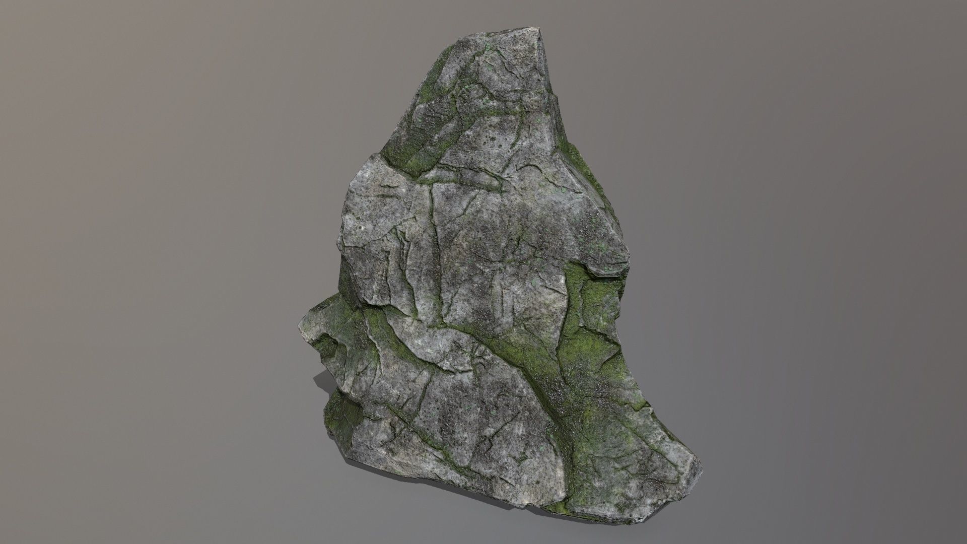Rock Set with moss Low-poly 3D model_4