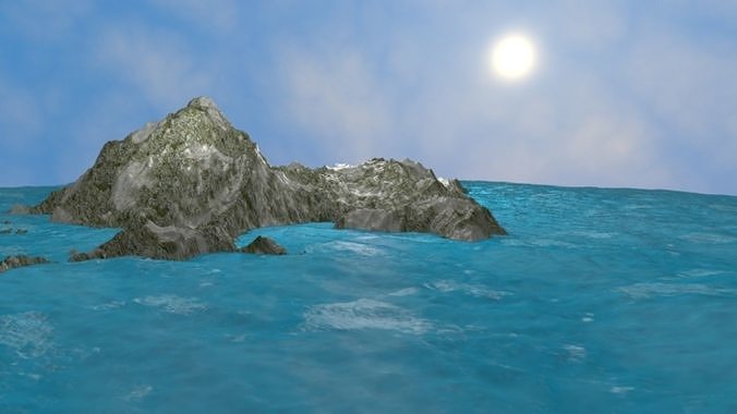 NMA Island Rock 001 Sandy Preset 01 Low-poly 3D model