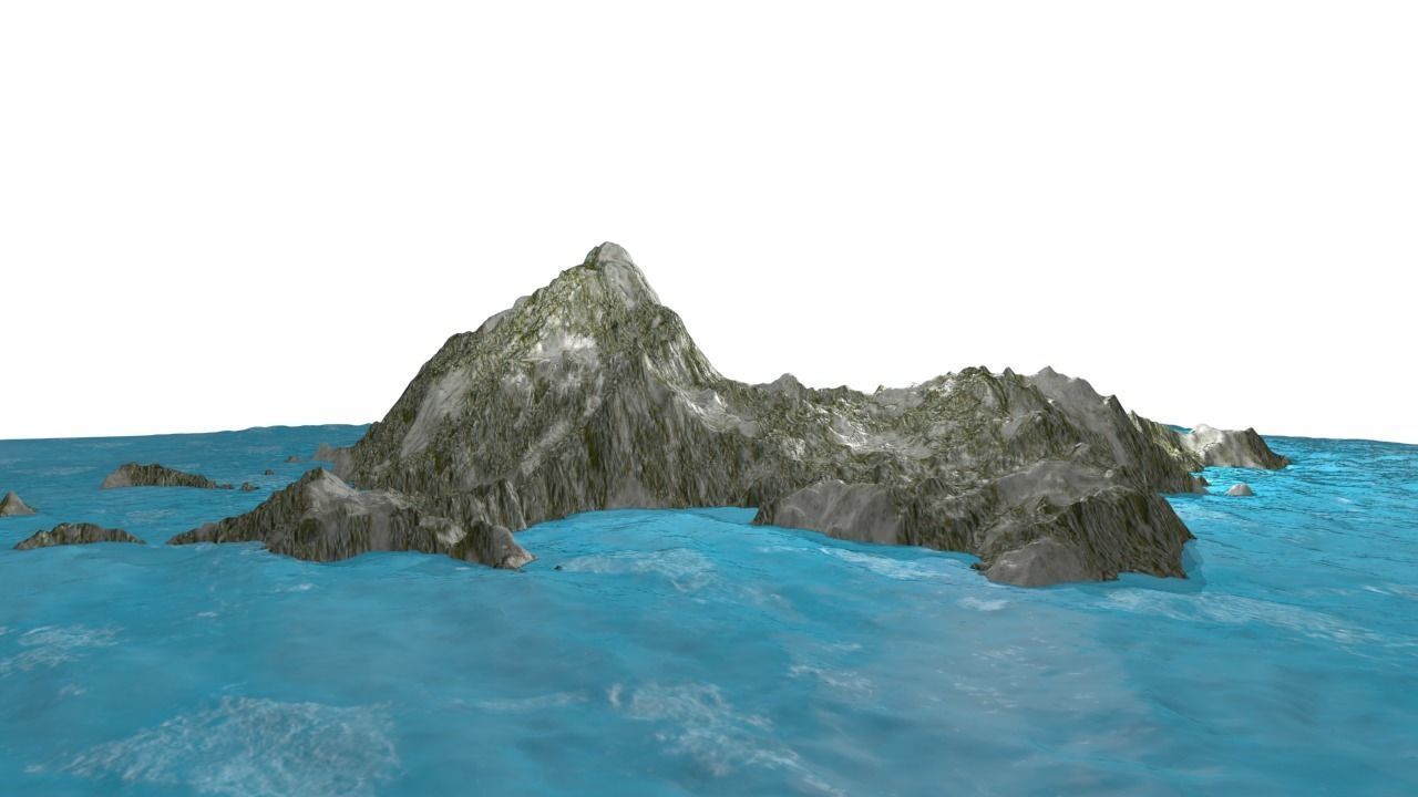 NMA Island Rock 001 Sandy Preset 01 Low-poly 3D model_3