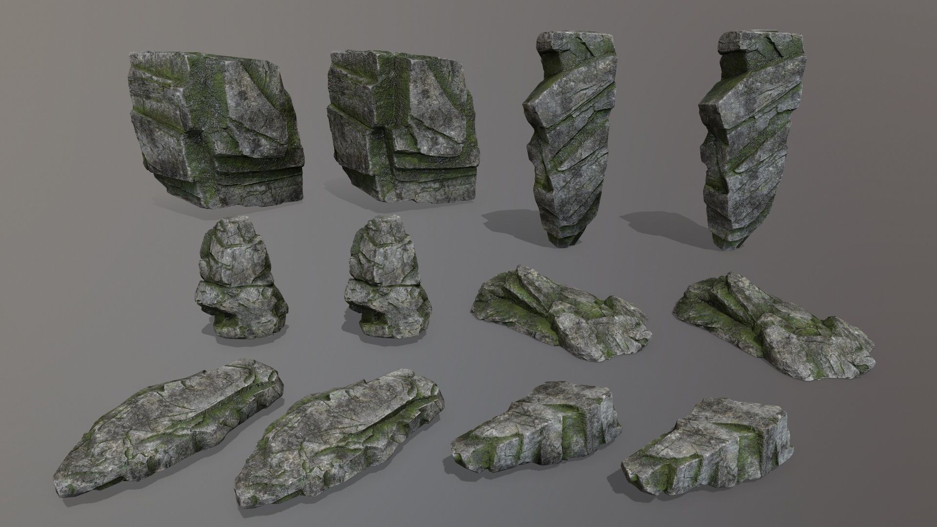 Rock Set Low-poly 3D model_29