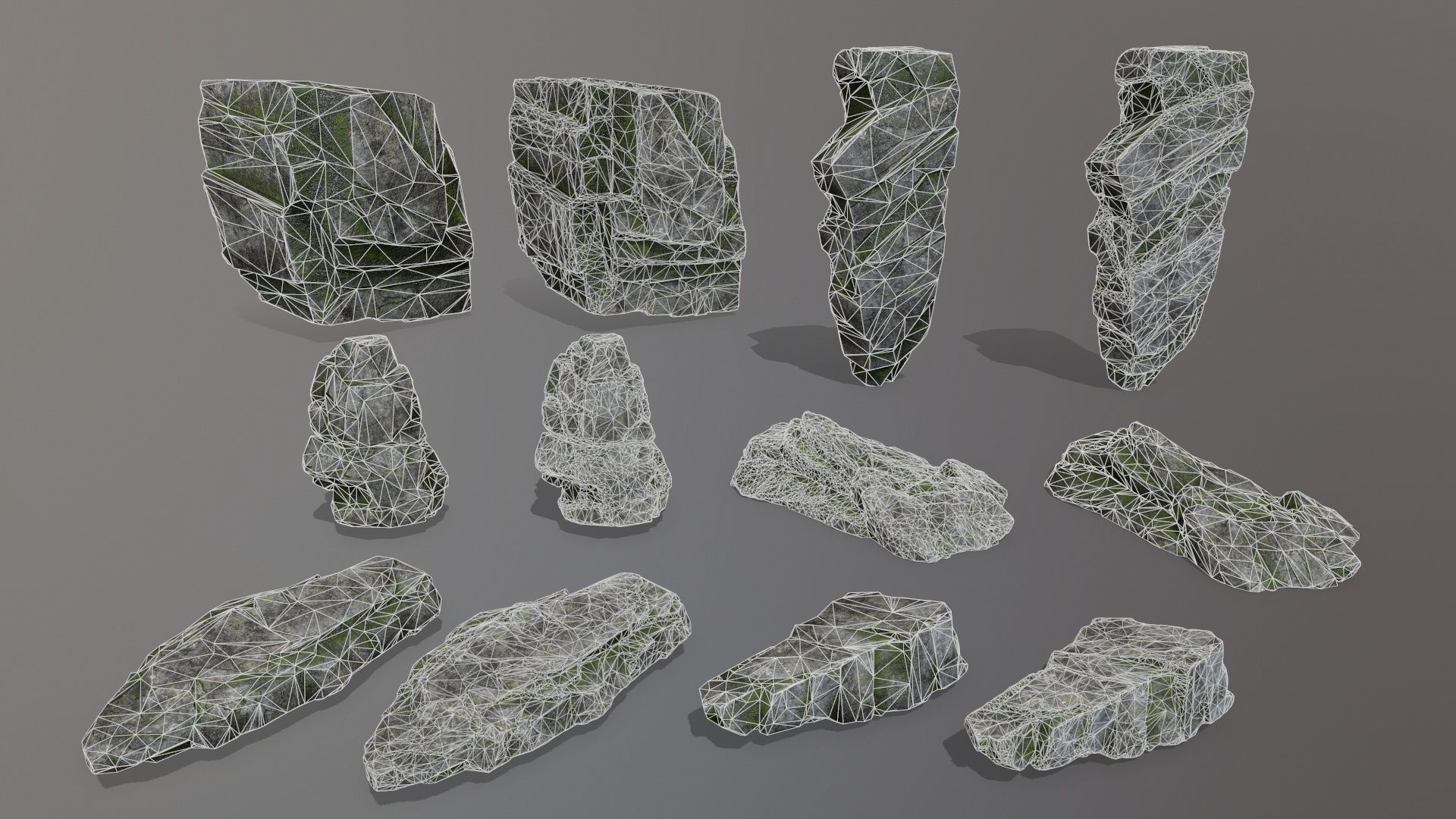 Rock Set Low-poly 3D model_30