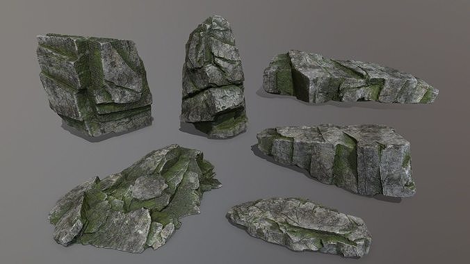 Rock Set Low-poly 3D model