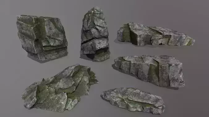 Rock Set Low-poly 3D model Rock Set Low-poly 3D model