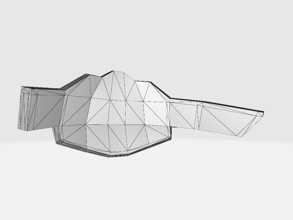 Asymmetric Band Rear Low-poly 3D model_11