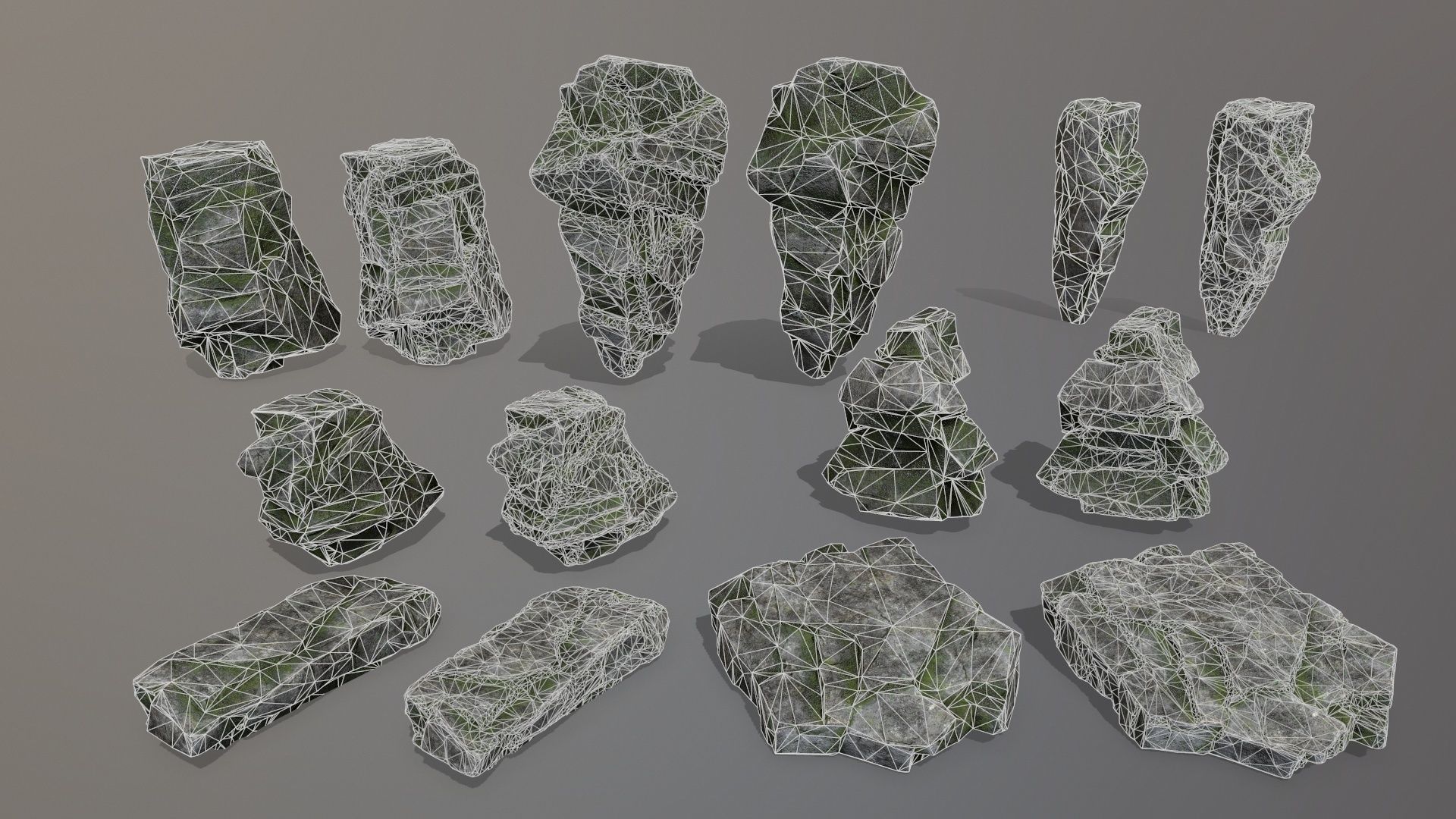 Rock Set Low-poly 3D model_40