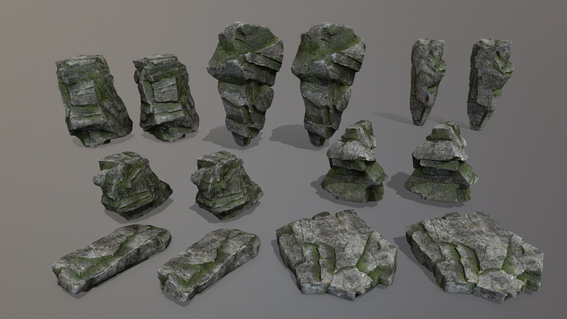 Rock Set Low-poly 3D model_39
