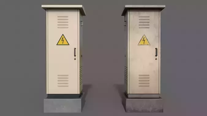 PBR Electric Box BoneWhite V2 Low-poly 3D model