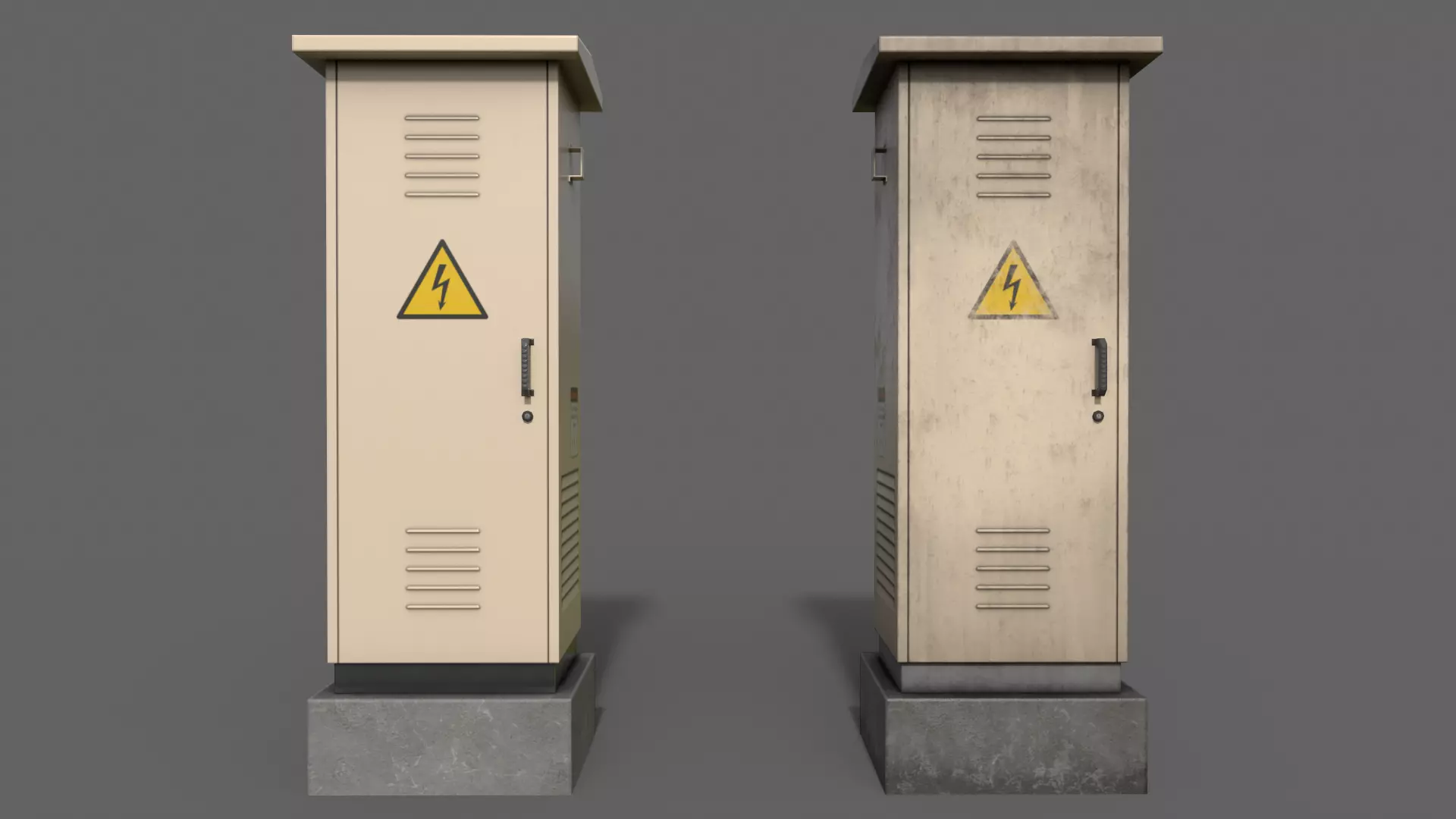 PBR Electric Box BoneWhite V2 Low-poly 3D model_0