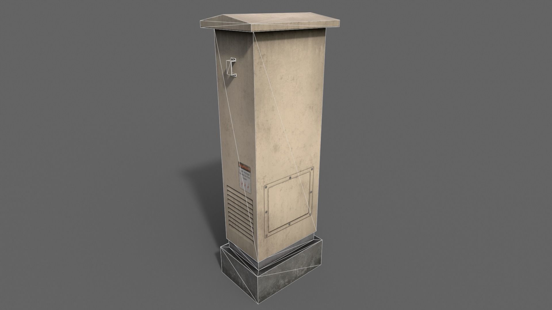 PBR Electric Box BoneWhite V2 Low-poly 3D model_20
