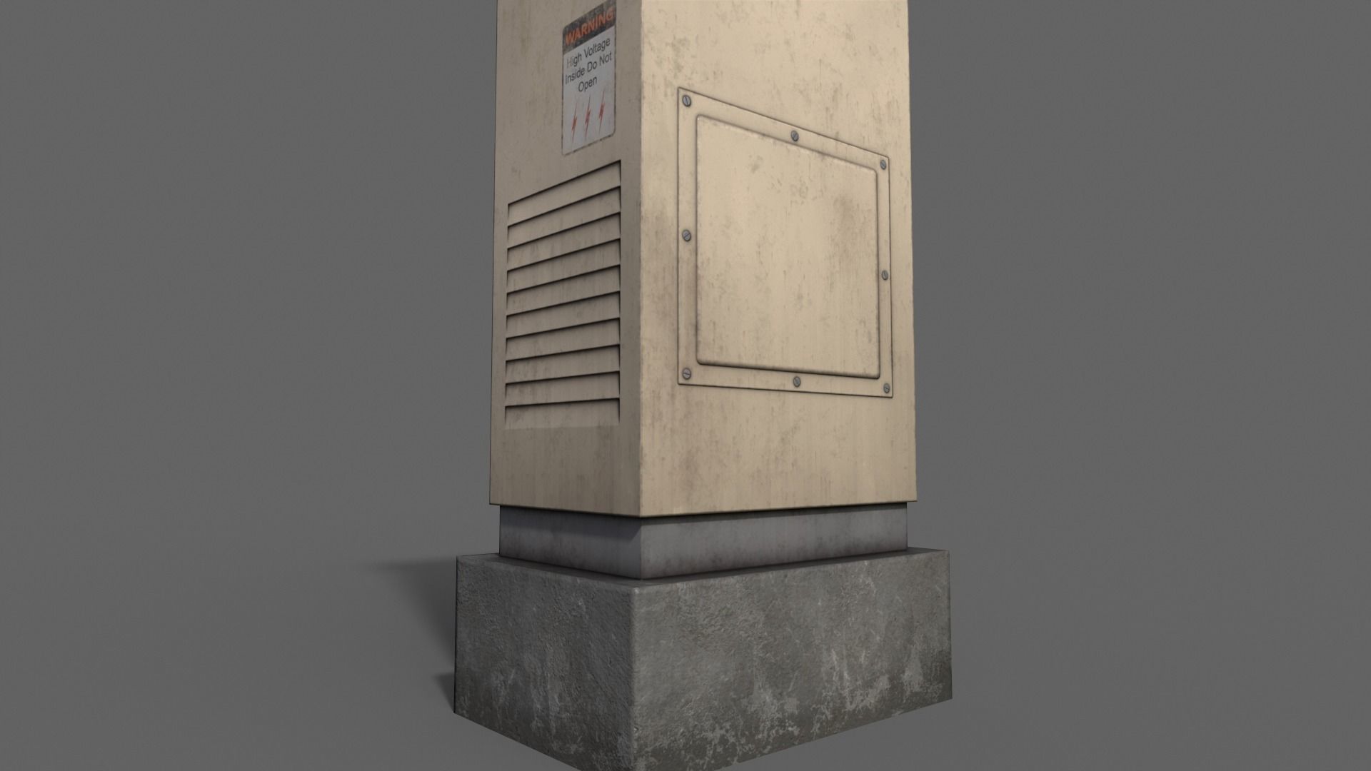 PBR Electric Box BoneWhite V2 Low-poly 3D model_14