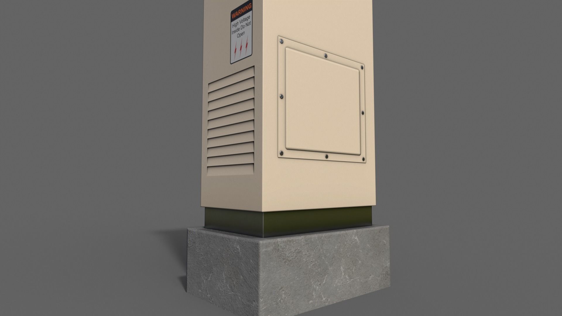 PBR Electric Box BoneWhite V2 Low-poly 3D model_7