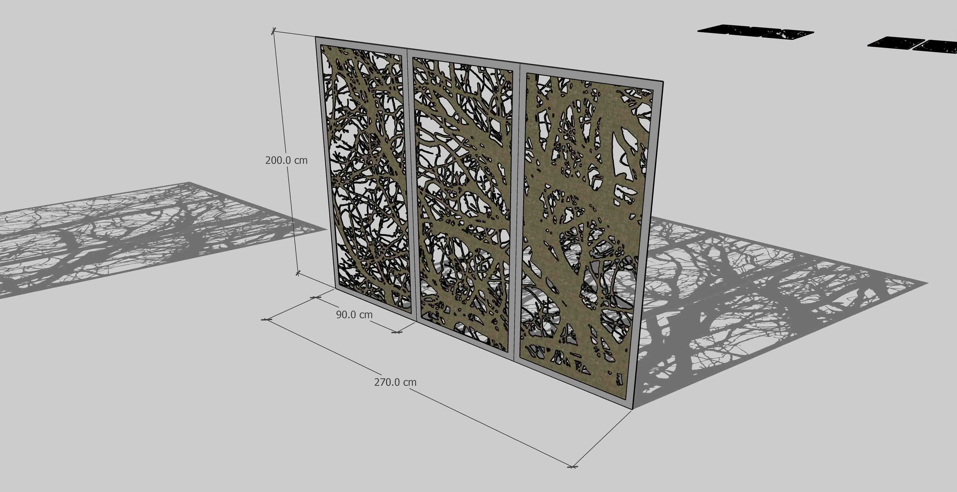 Portable Partition Tree H 200 cm 3D print model_3