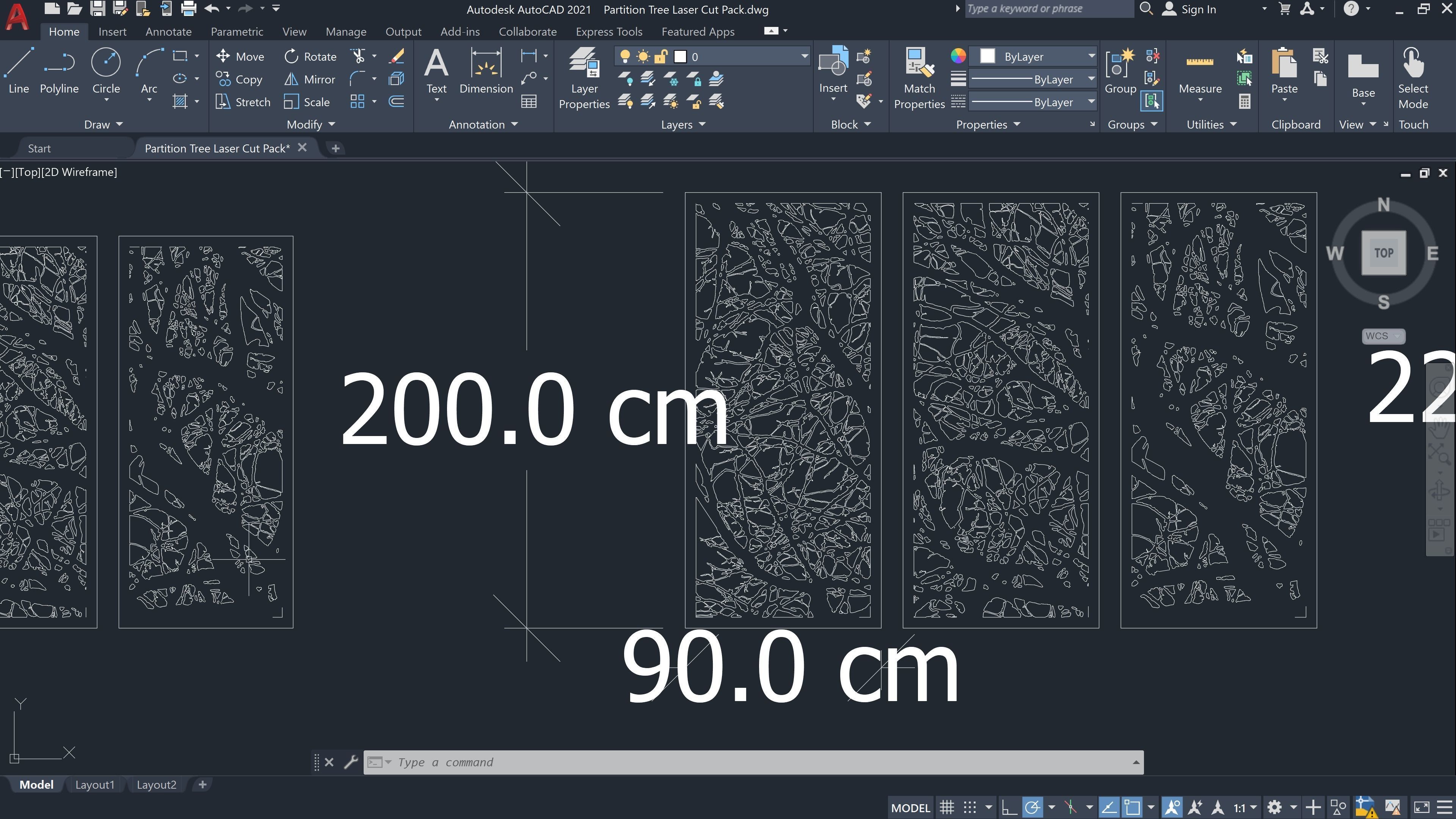 Portable Partition Tree H 200 cm 3D print model_2