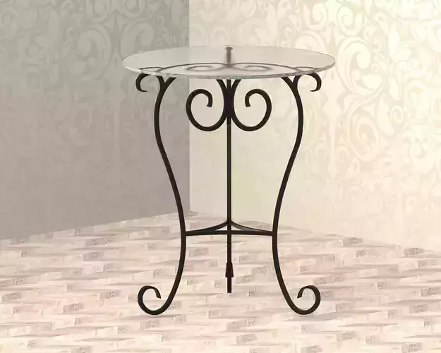 The handmade wrought iron table