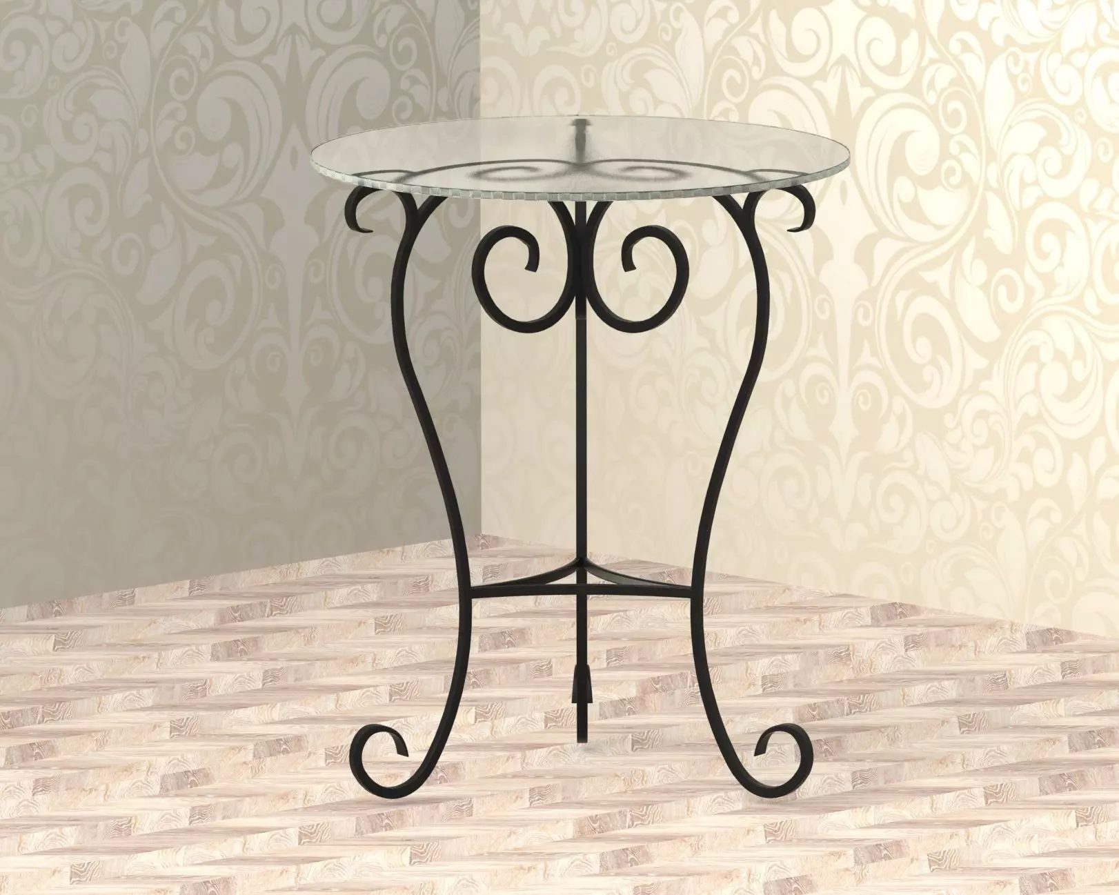 The handmade wrought iron table 3D model_0