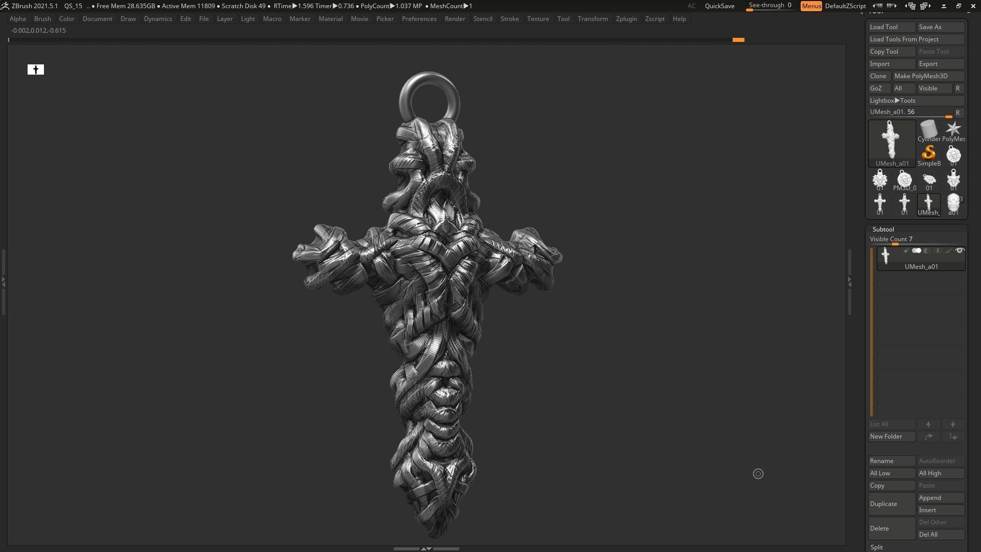Cross Pendant 3d print model 02 3D print model_3