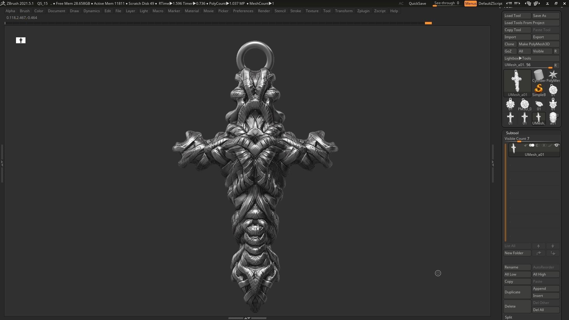 Cross Pendant 3d print model 02 3D print model_2