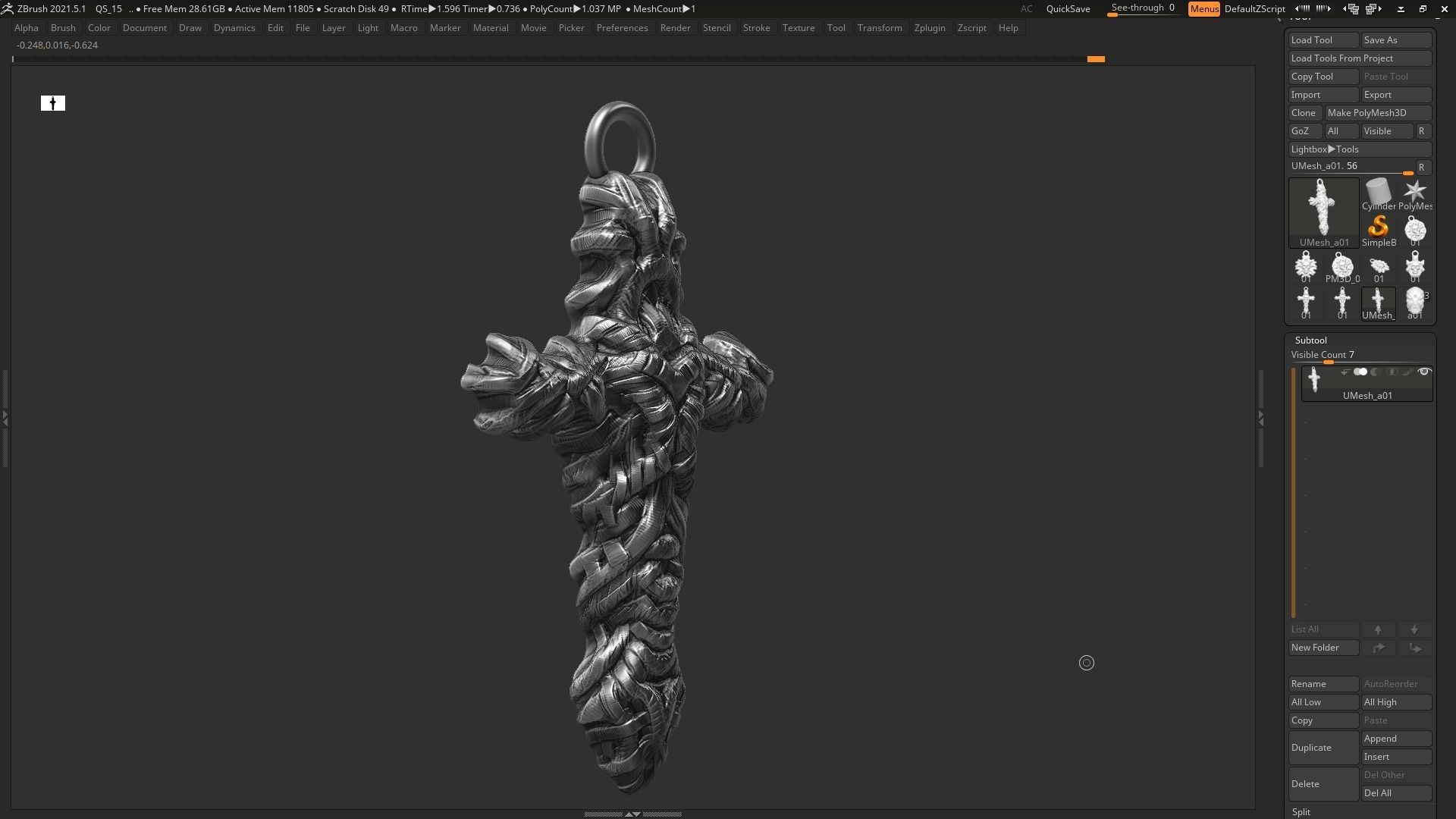 Cross Pendant 3d print model 02 3D print model_4