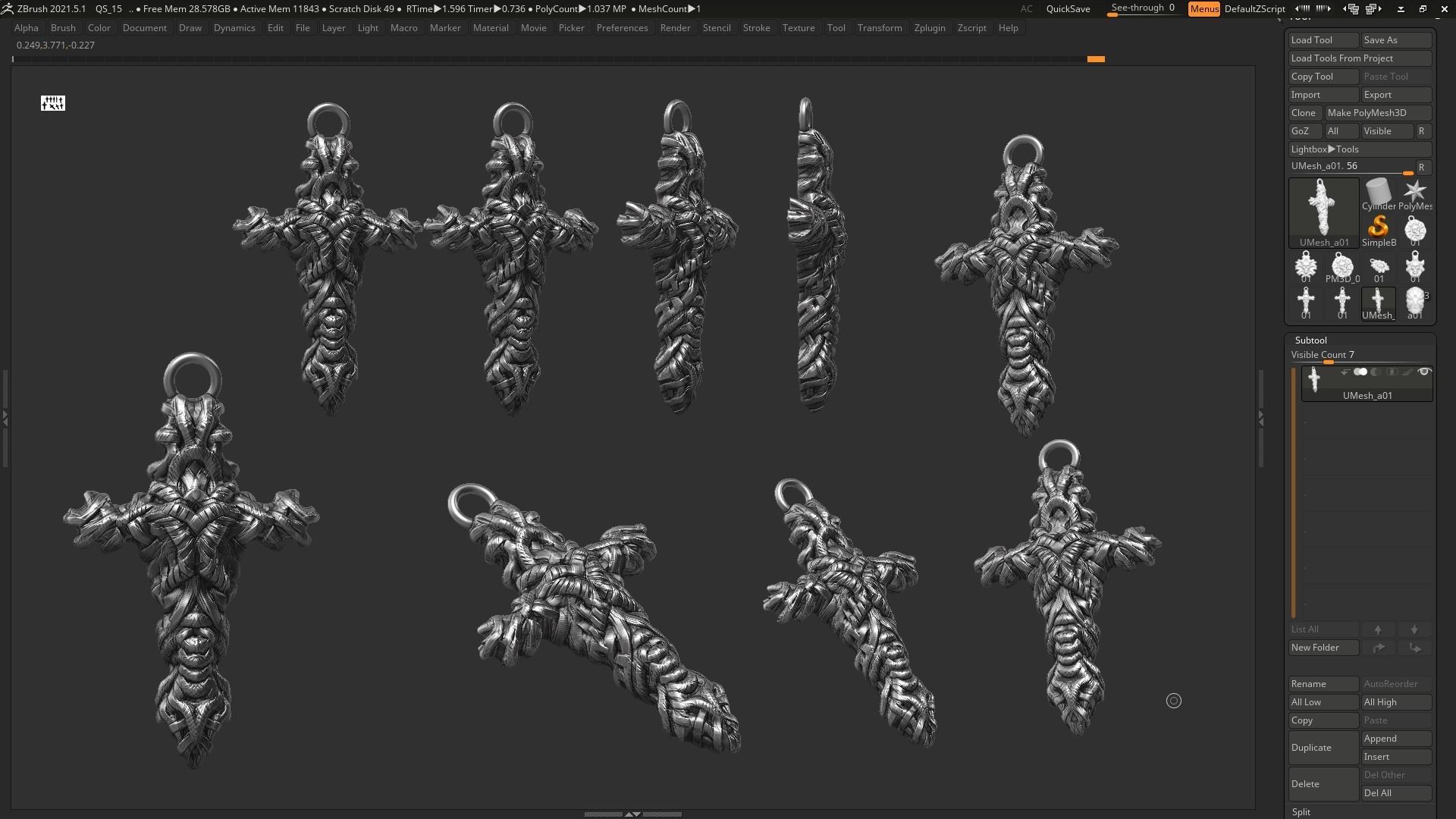 Cross Pendant 3d print model 02 3D print model_7