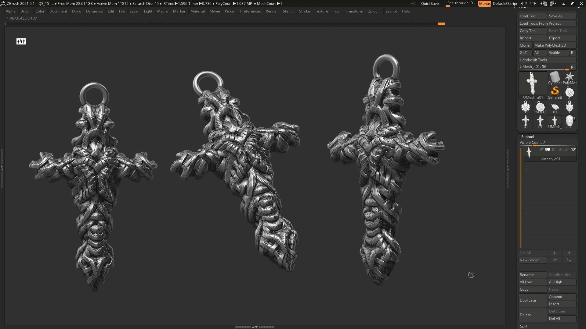 Cross Pendant 3d print model 02 3D print model_1