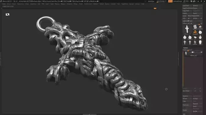 Cross Pendant 3d print model 02 3D print model