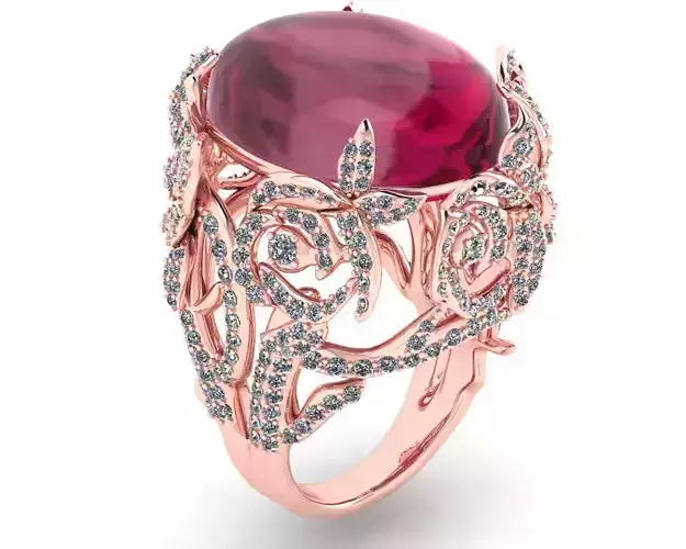 rings rose gold ring with tourmaline and diamonds