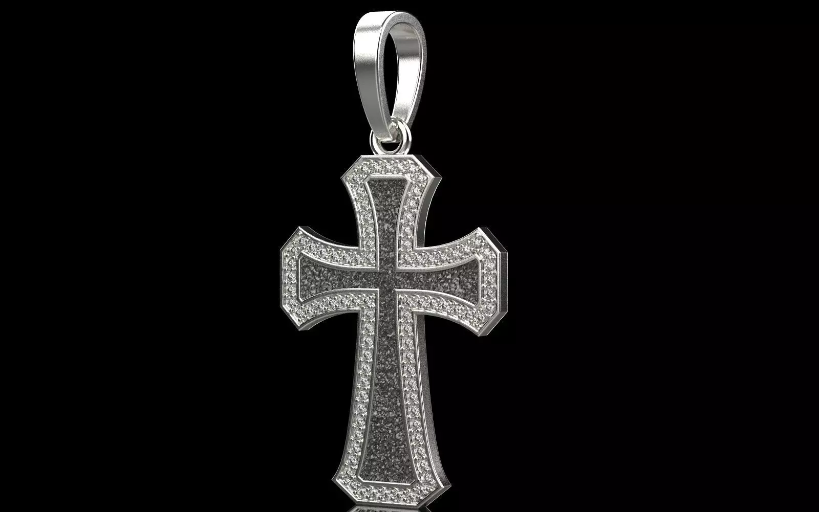 Cross with gems3 3D print model_0