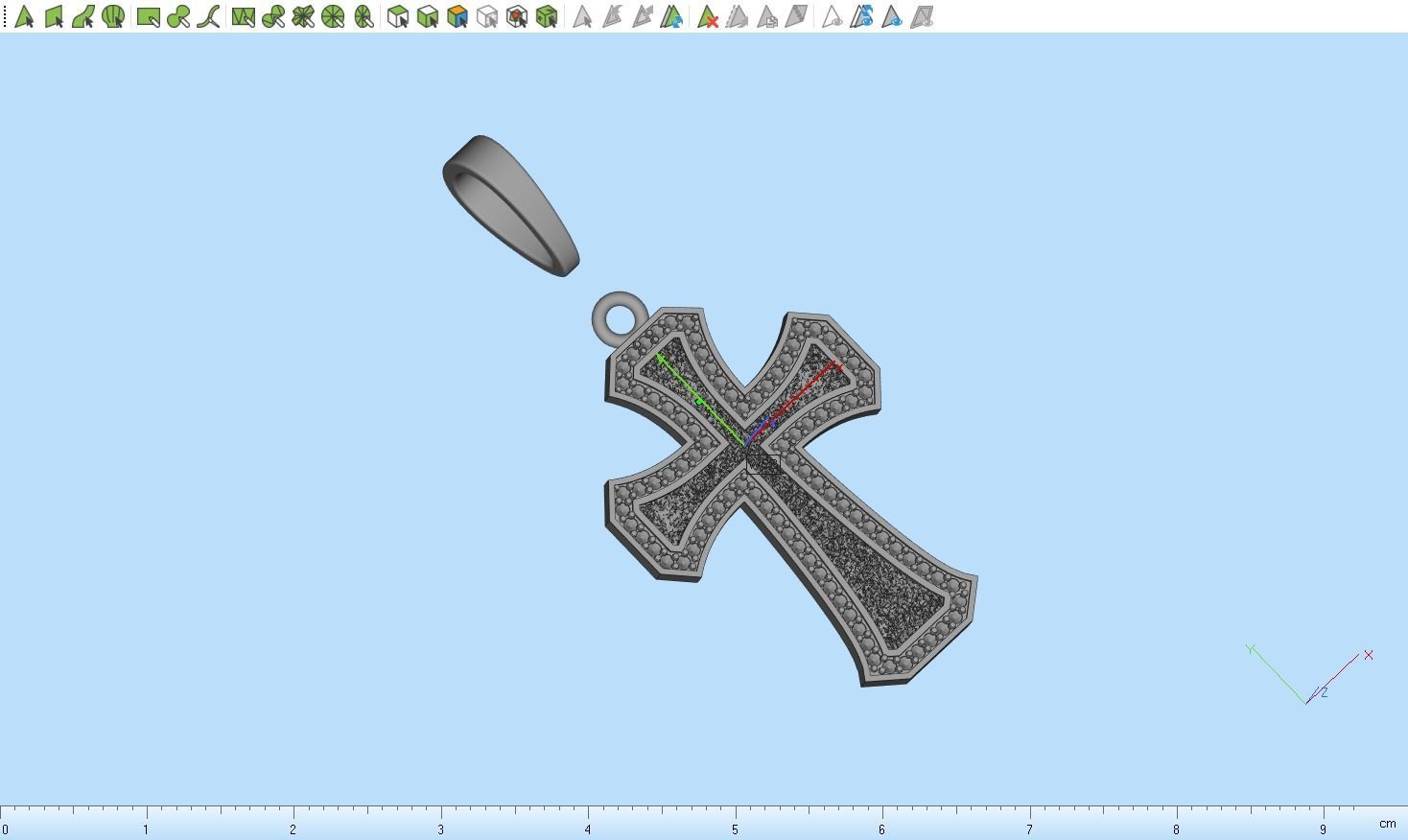 Cross with gems3 3D print model_13
