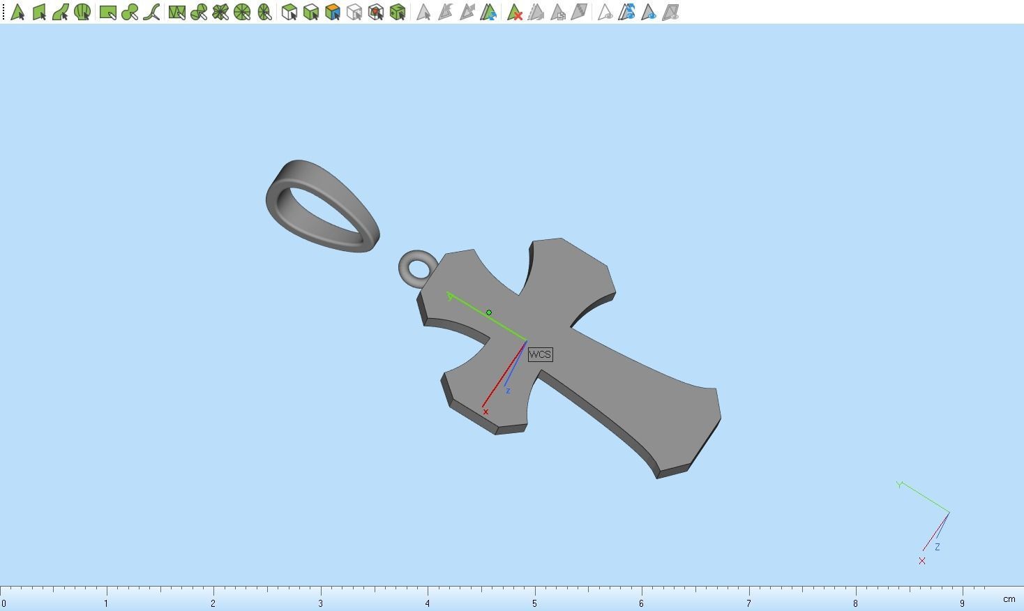 Cross with gems3 3D print model_15