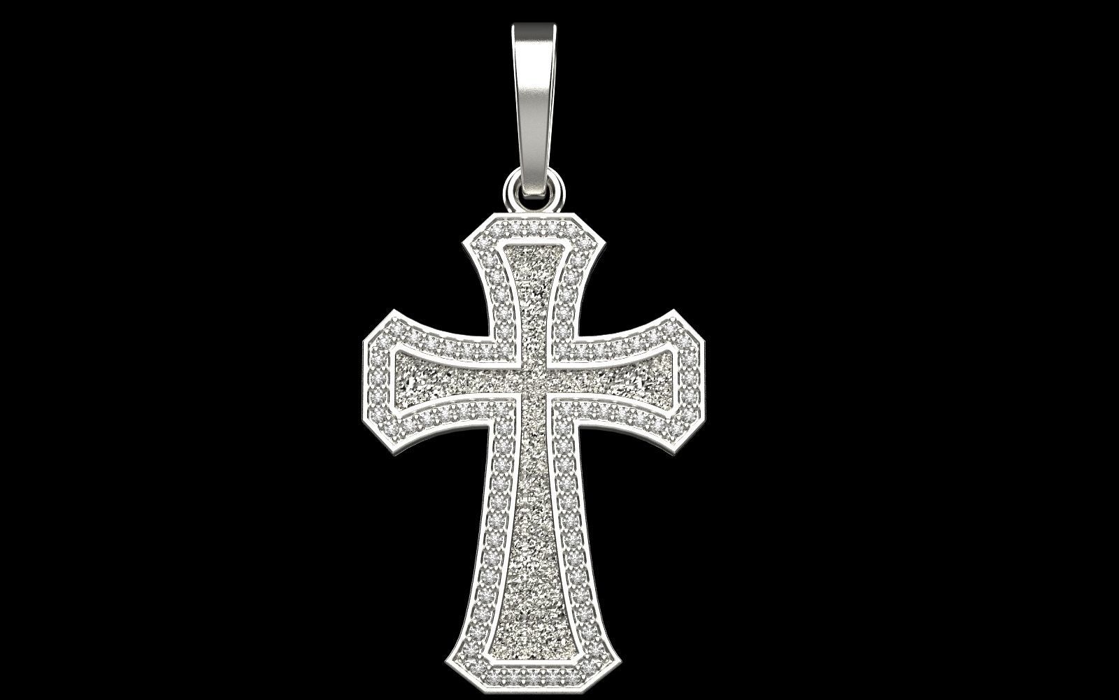 Cross with gems3 3D print model_3