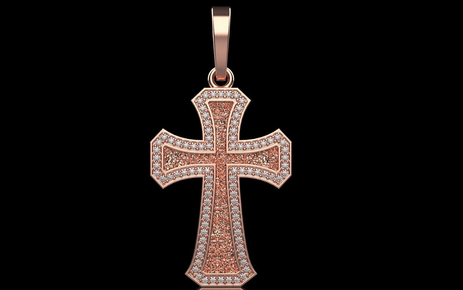 Cross with gems3 3D print model_16