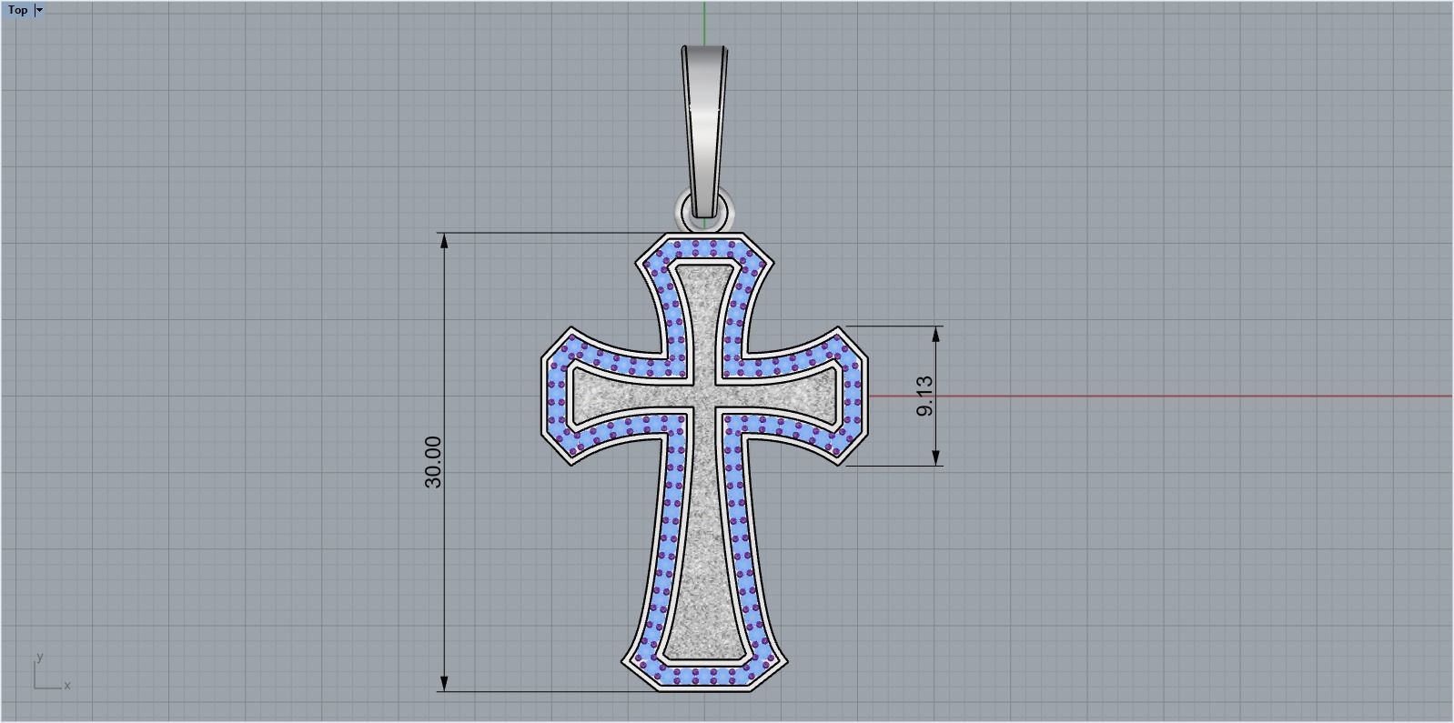 Cross with gems3 3D print model_11