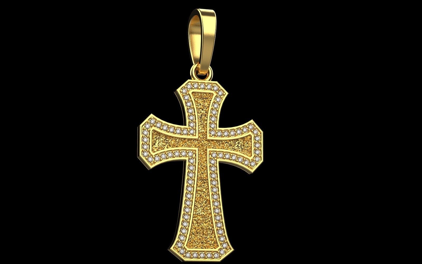 Cross with gems3 3D print model_1