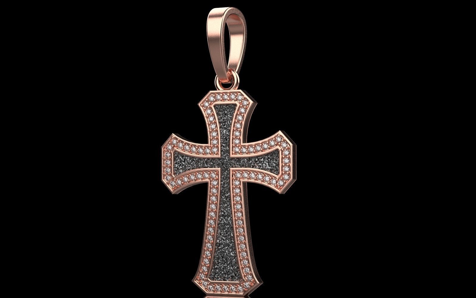 Cross with gems3 3D print model_23