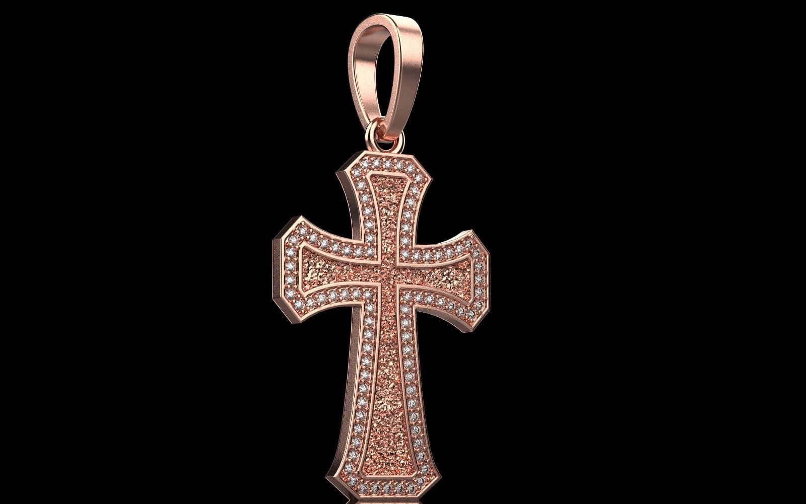 Cross with gems3 3D print model_20