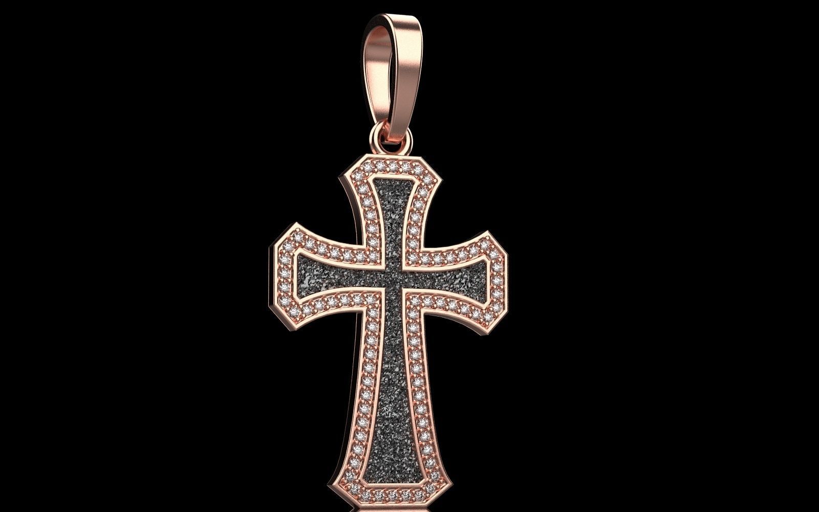 Cross with gems3 3D print model_22