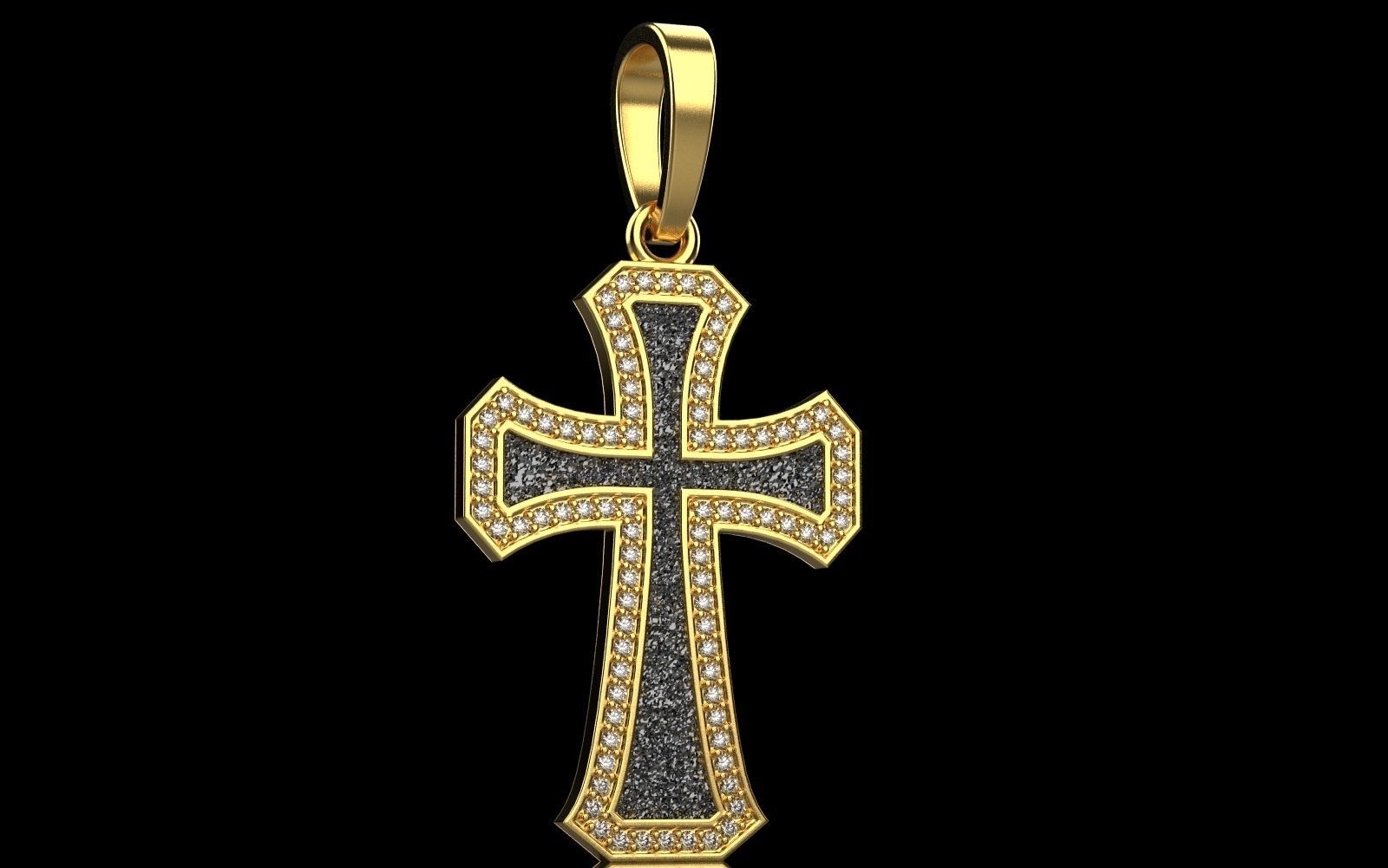 Cross with gems3 3D print model_25