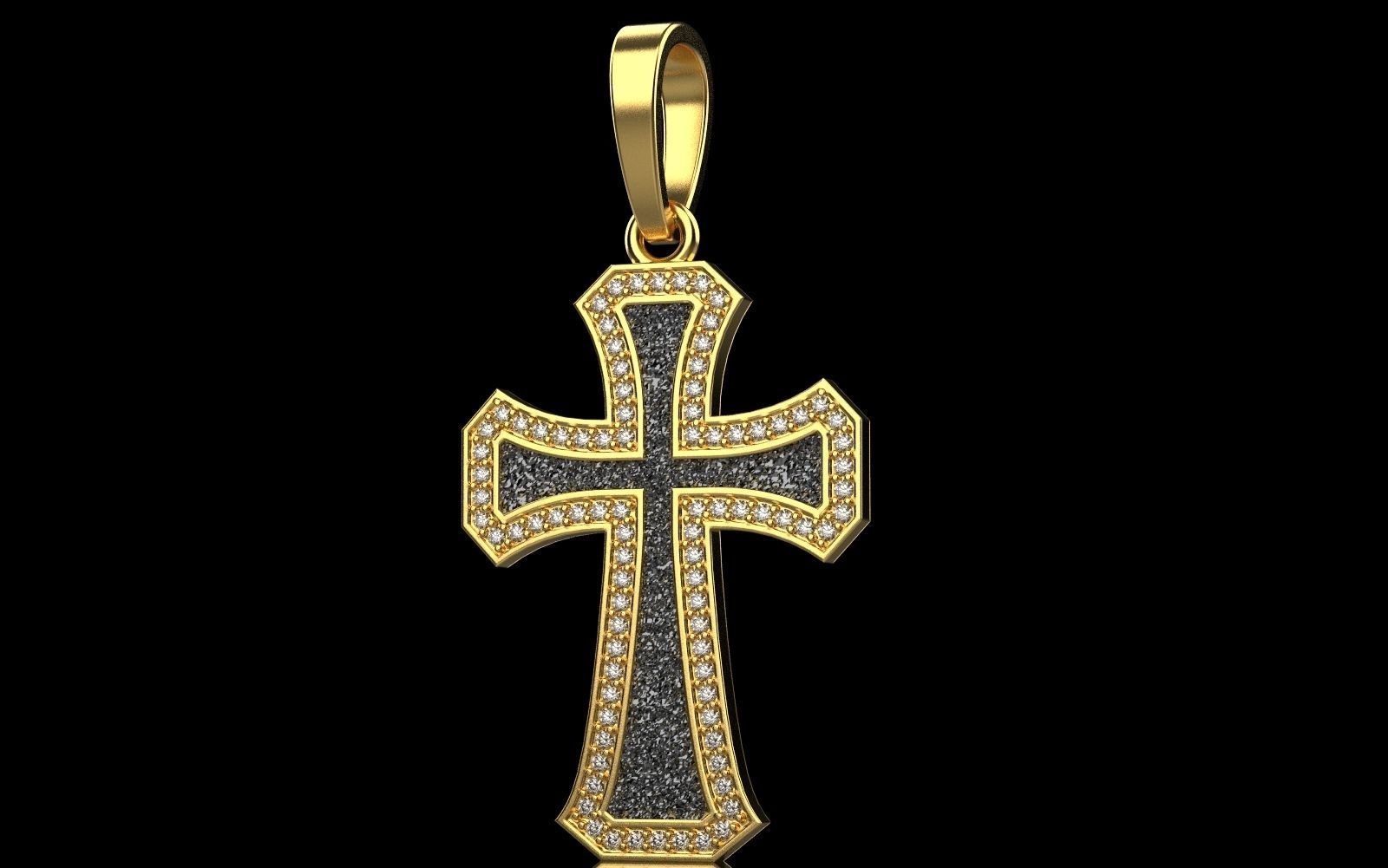 Cross with gems3 3D print model_24