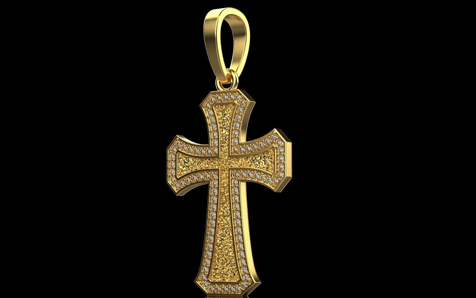 Cross with gems3 3D print model_19