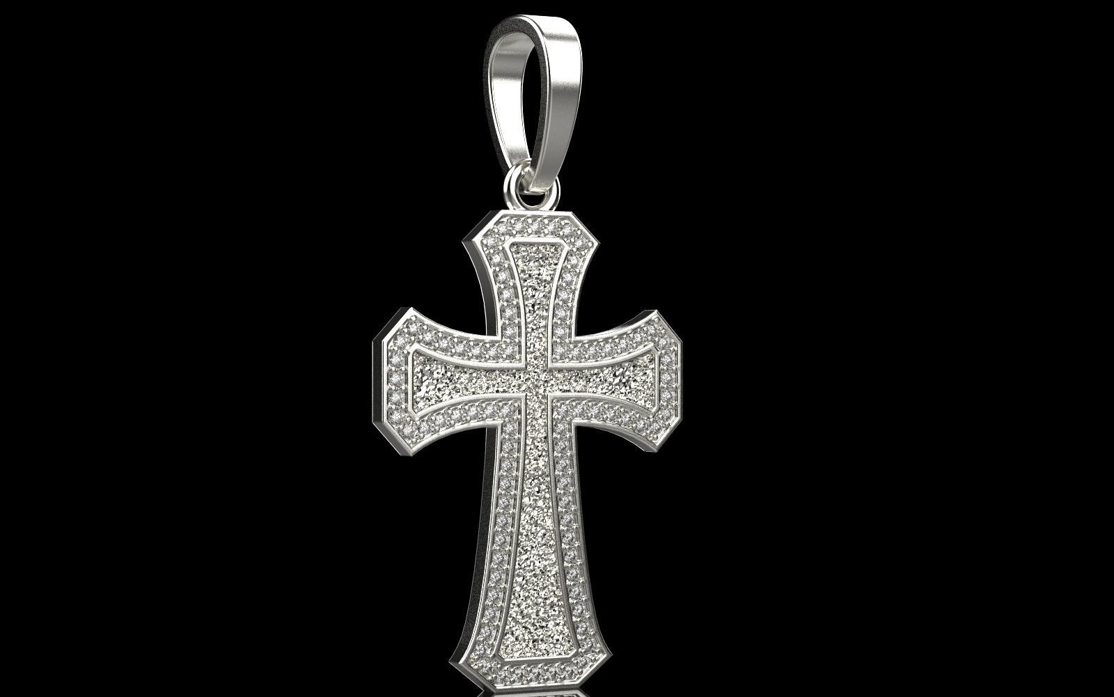 Cross with gems3 3D print model_17