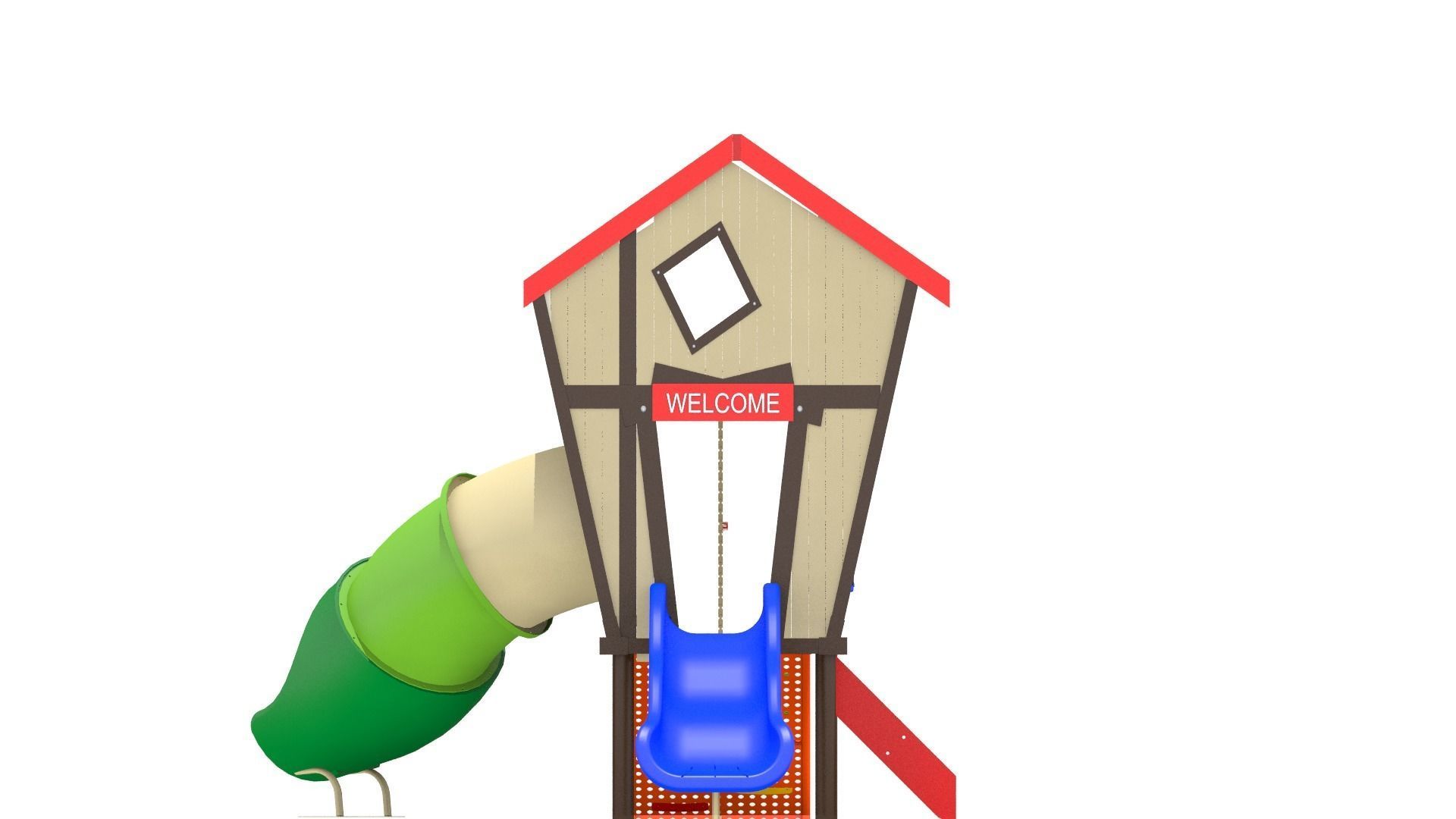 Playground Playhouse Low-poly 3D model_8